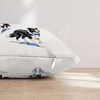 Running Border Collie Throw Pillow - Hillcroft Home