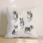 Running Boston Terriers Throw Pillow - Hillcroft Home