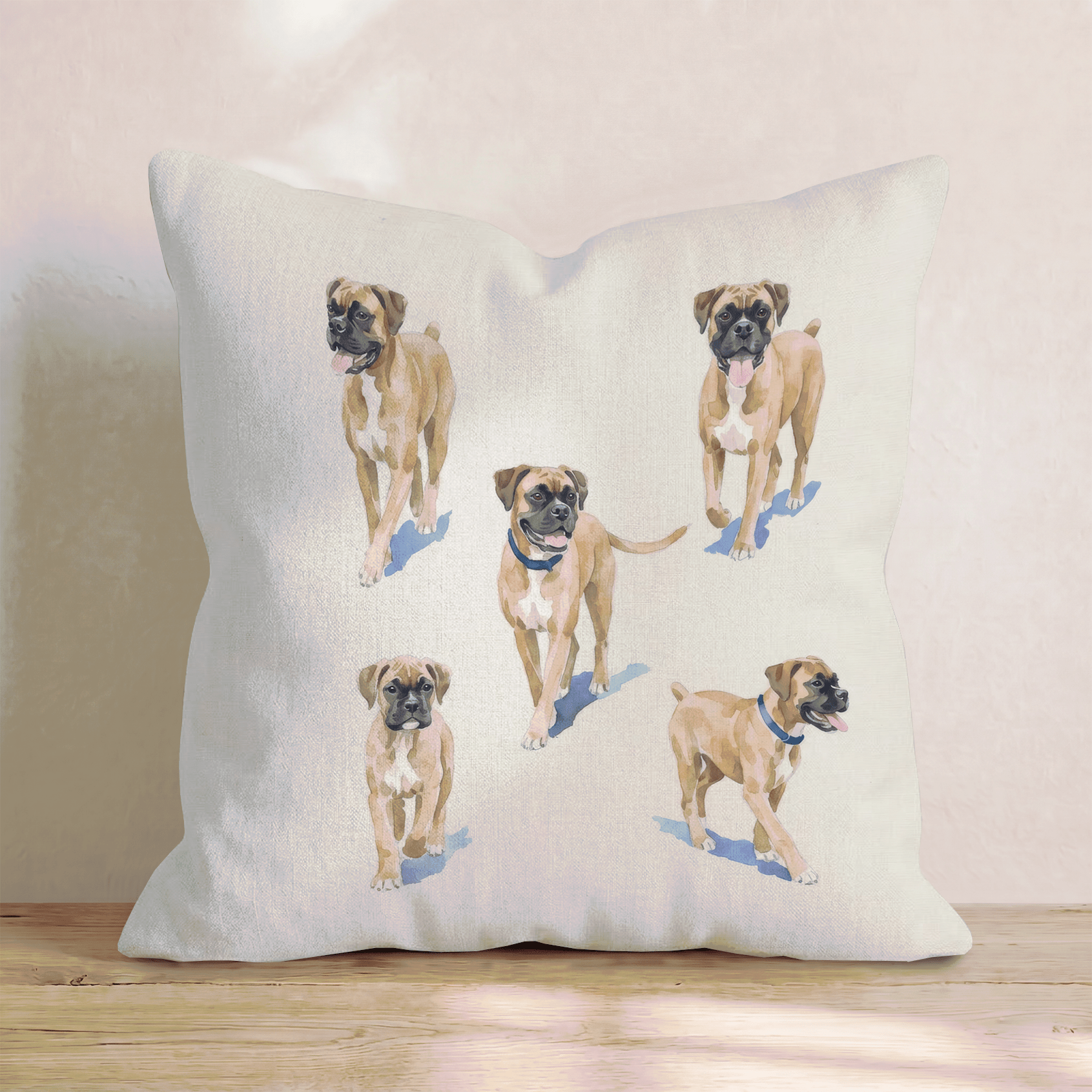 Running Boxers Throw Pillow - Hillcroft Home
