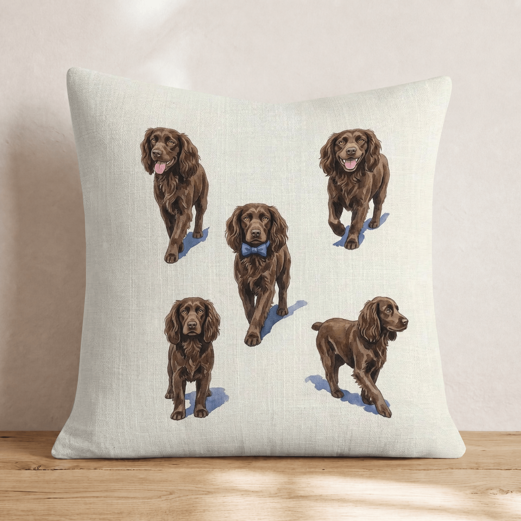 Running Boykin Spaniels Throw Pillow - Hillcroft Home
