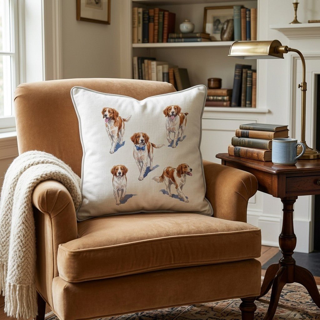 Running Brittany Throw Pillow - Hillcroft Home