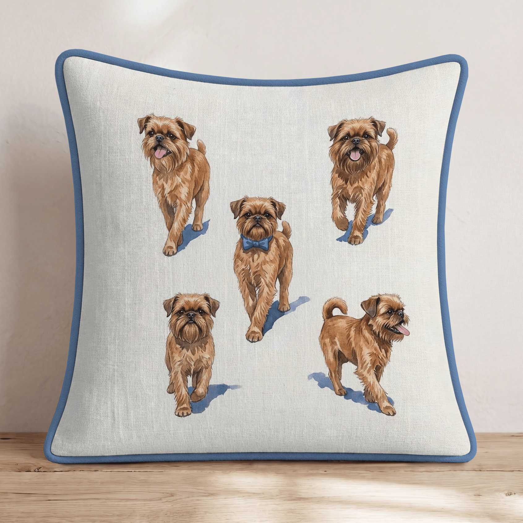 Running Brussels Griffons Throw Pillow - Hillcroft Home