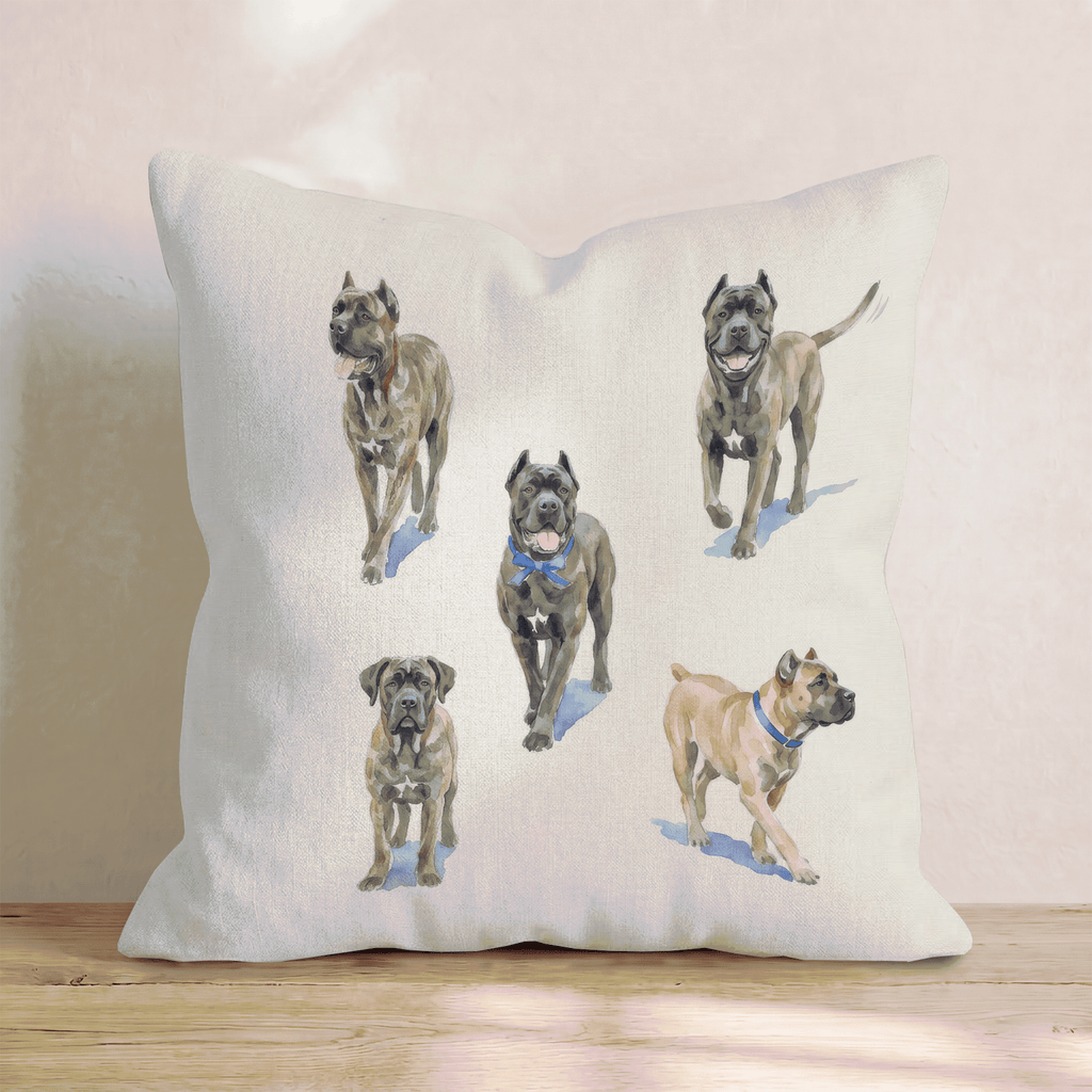 Running Cane Corsos Throw Pillow - Hillcroft Home