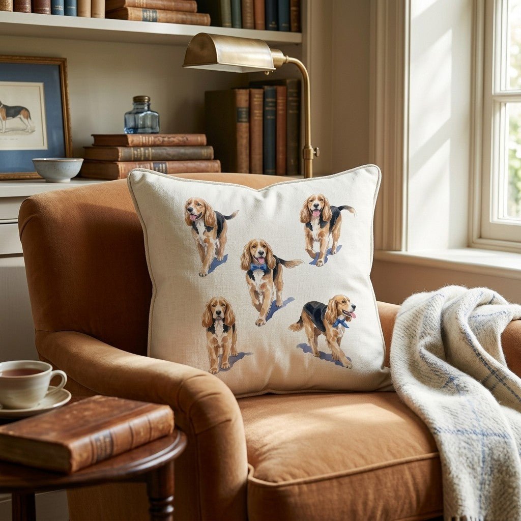 Running Cocker Spaniel Throw Pillow - Hillcroft Home