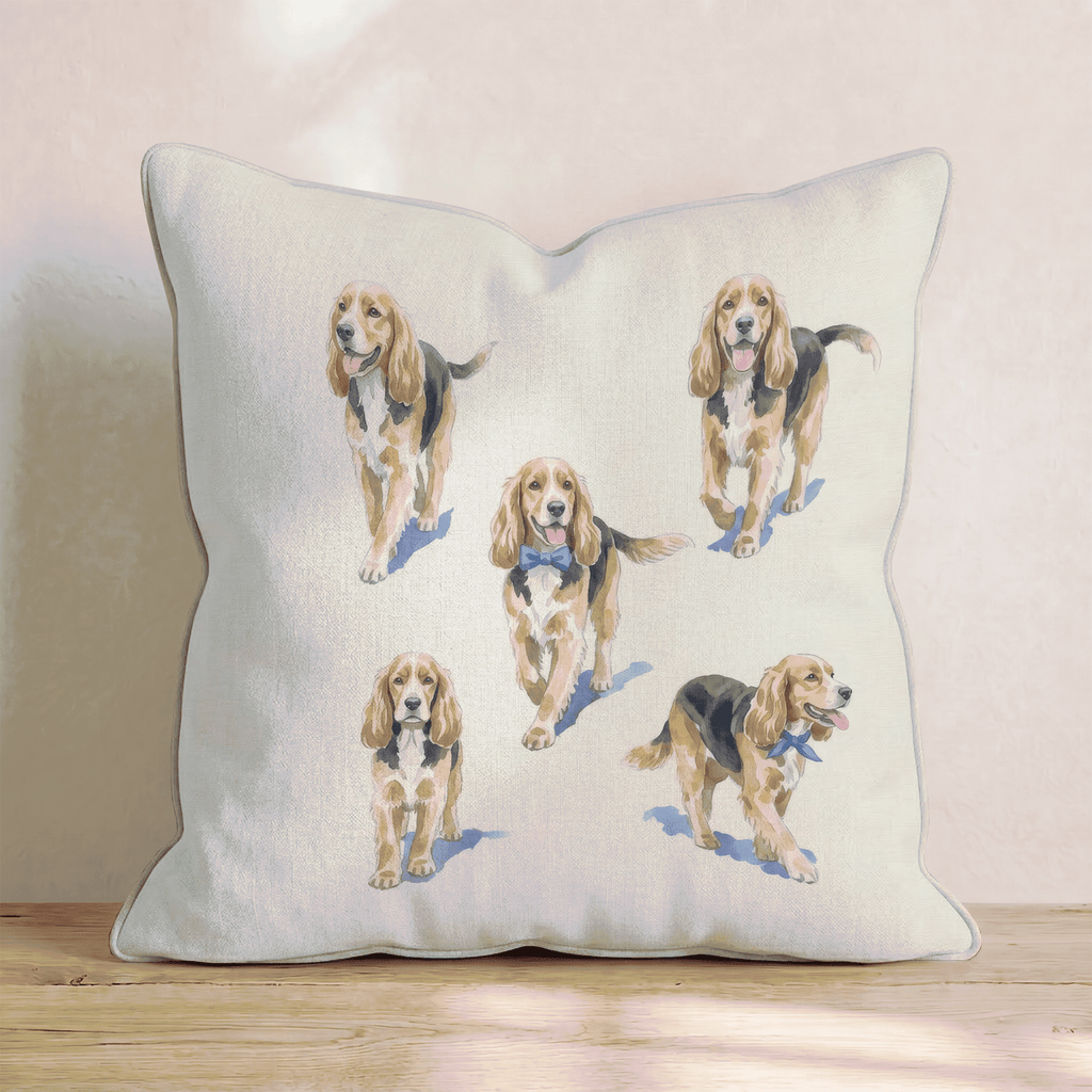 Running Cocker Spaniel Throw Pillow - Hillcroft Home