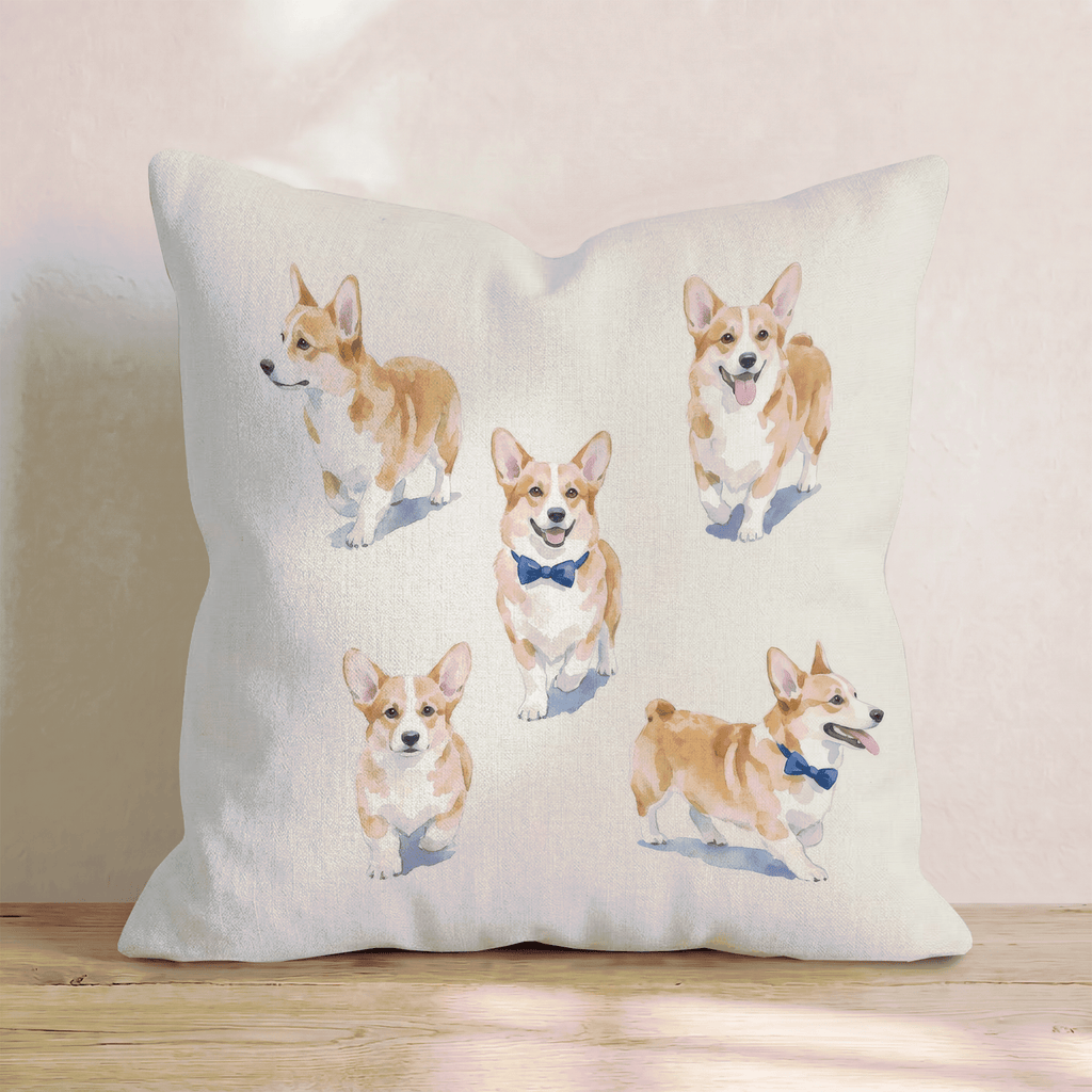 Running Corgis Throw Pillow - Hillcroft Home