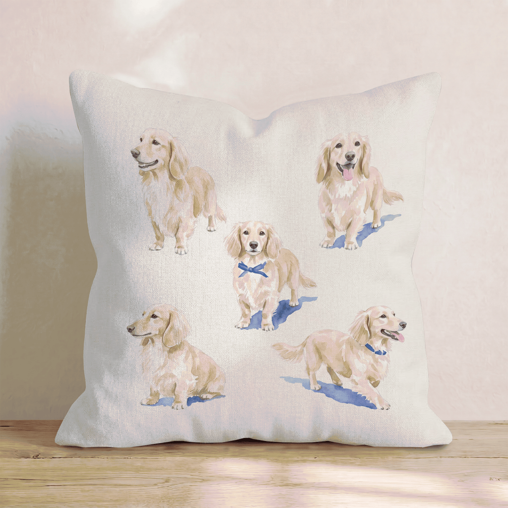 Running Dachshunds Throw Pillow - Hillcroft Home