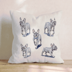 Running French Bulldogs Throw Pillow - Hillcroft Home