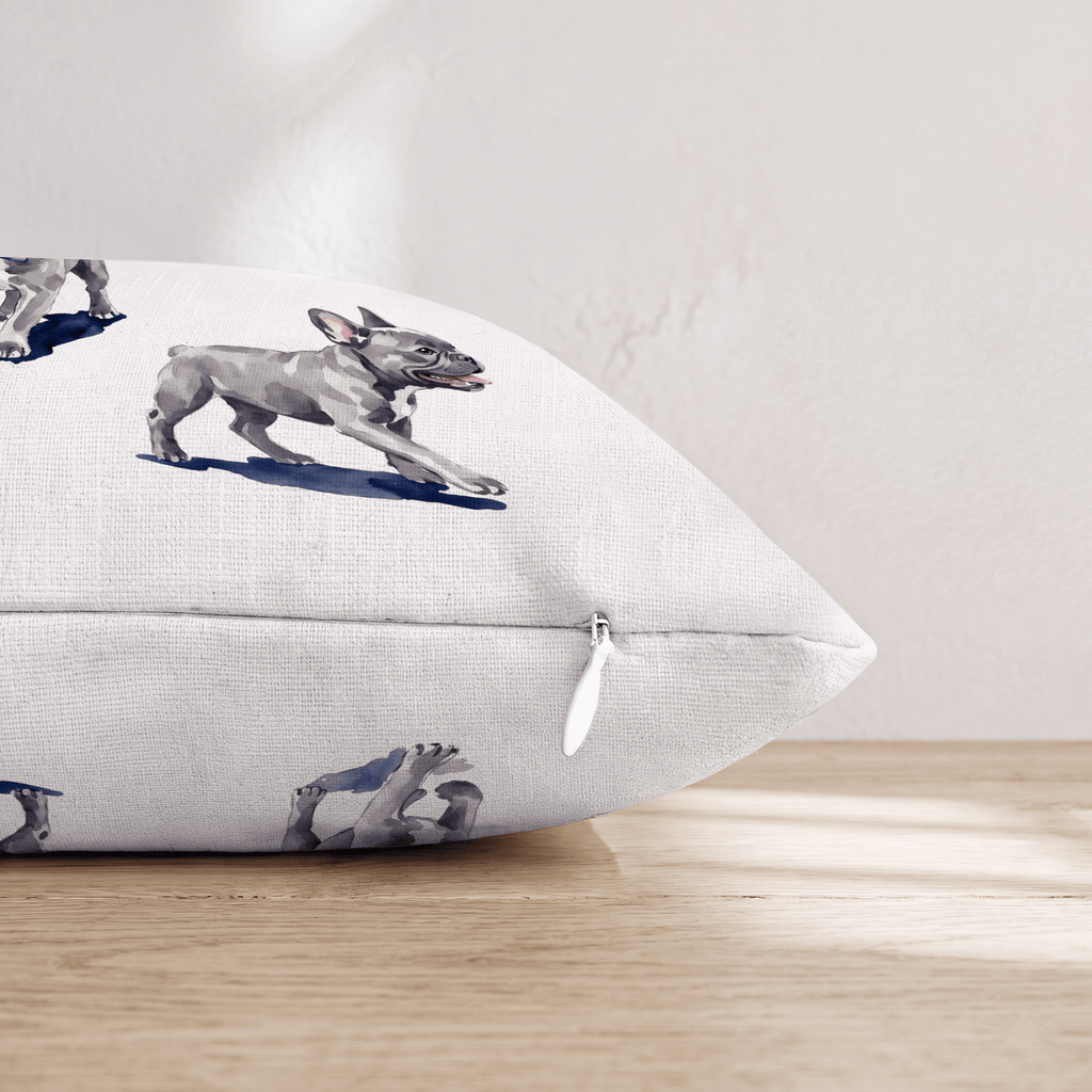 Running French Bulldogs Throw Pillow - Hillcroft Home