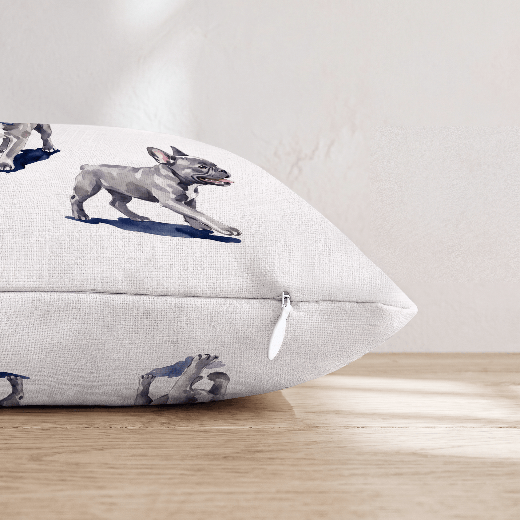 Running French Bulldogs Throw Pillow - Hillcroft Home
