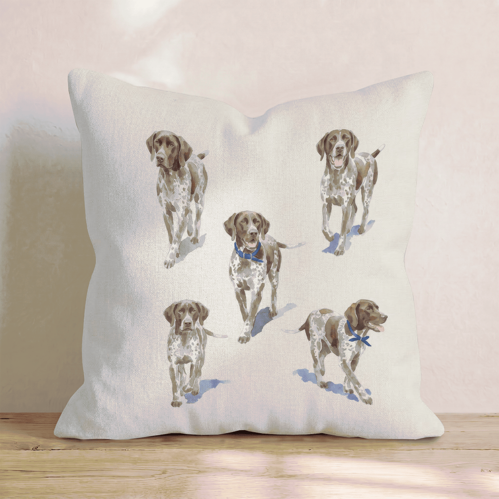 Running German Shorthaired Pointers Throw Pillow - Hillcroft Home