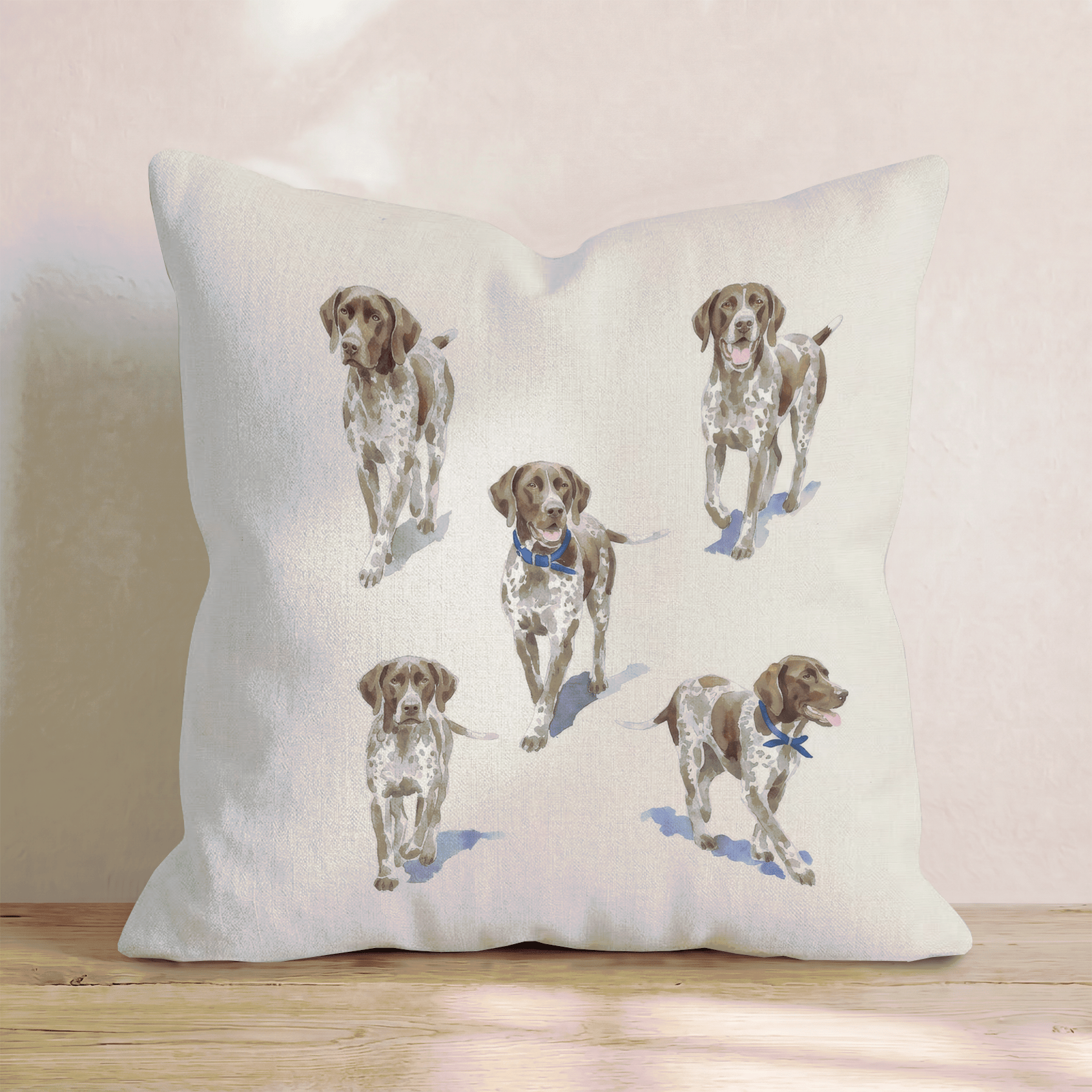 Running German Shorthaired Pointers Throw Pillow - Hillcroft Home