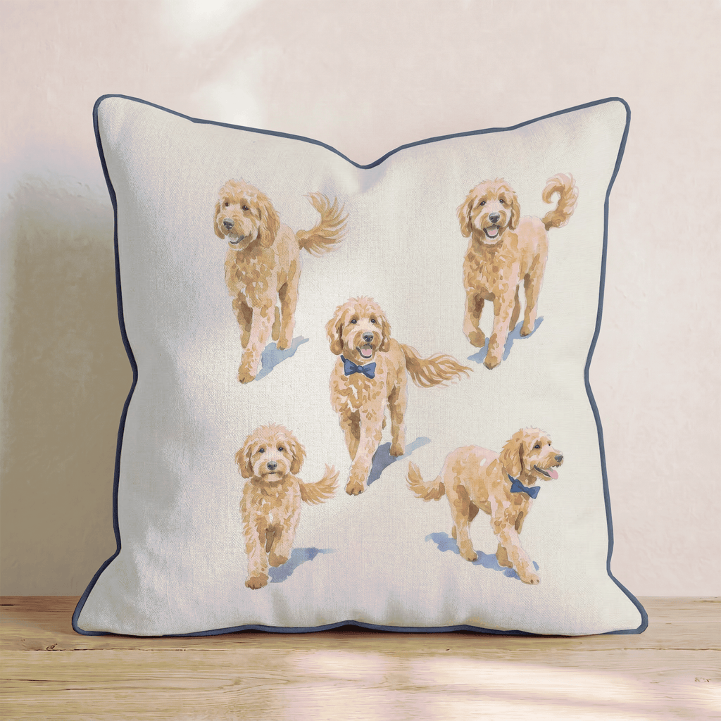 Running Goldendoodles Throw Pillow - Hillcroft Home