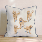 Running Goldendoodles Throw Pillow - Hillcroft Home