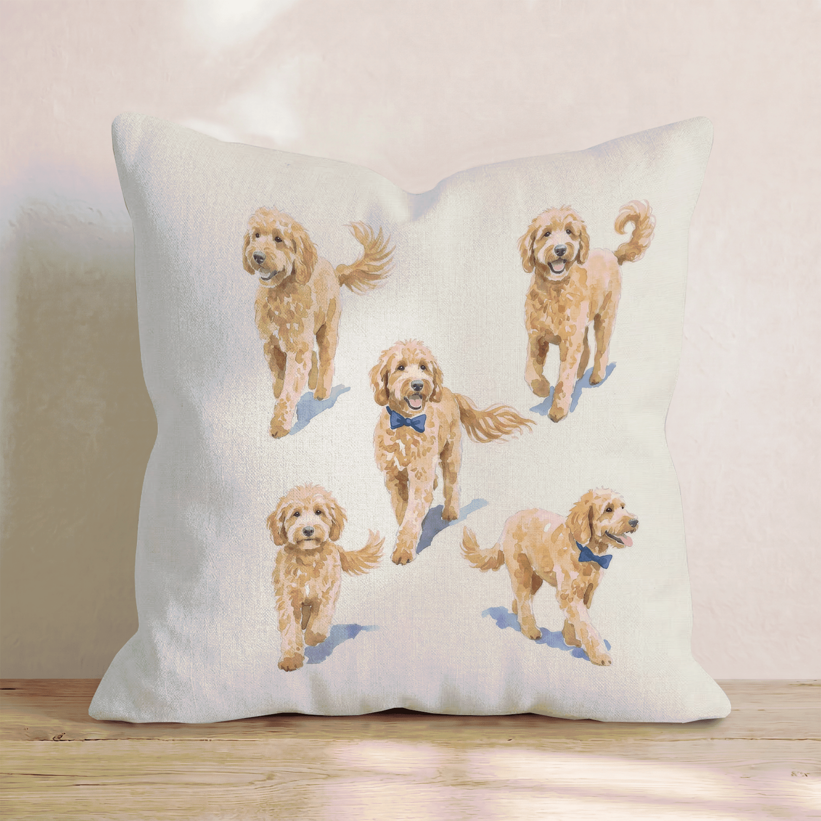 Running Goldendoodles Throw Pillow - Hillcroft Home