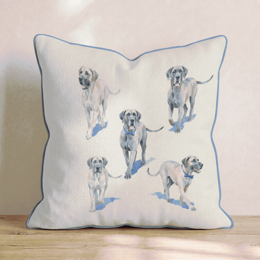 Running Great Danes Throw Pillow - Hillcroft Home