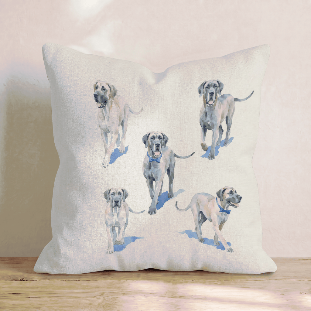 Running Great Danes Throw Pillow - Hillcroft Home