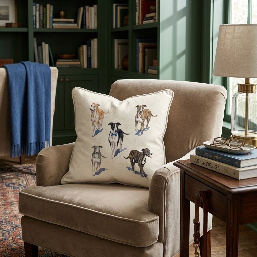 Running Greyhound Throw Pillow - Hillcroft Home