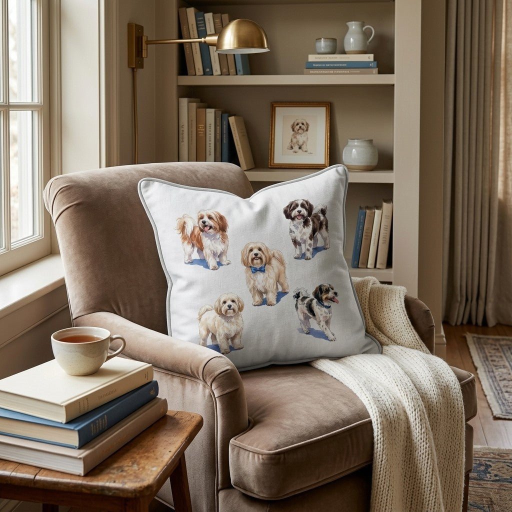 Running Havanese Throw Pillow - Hillcroft Home