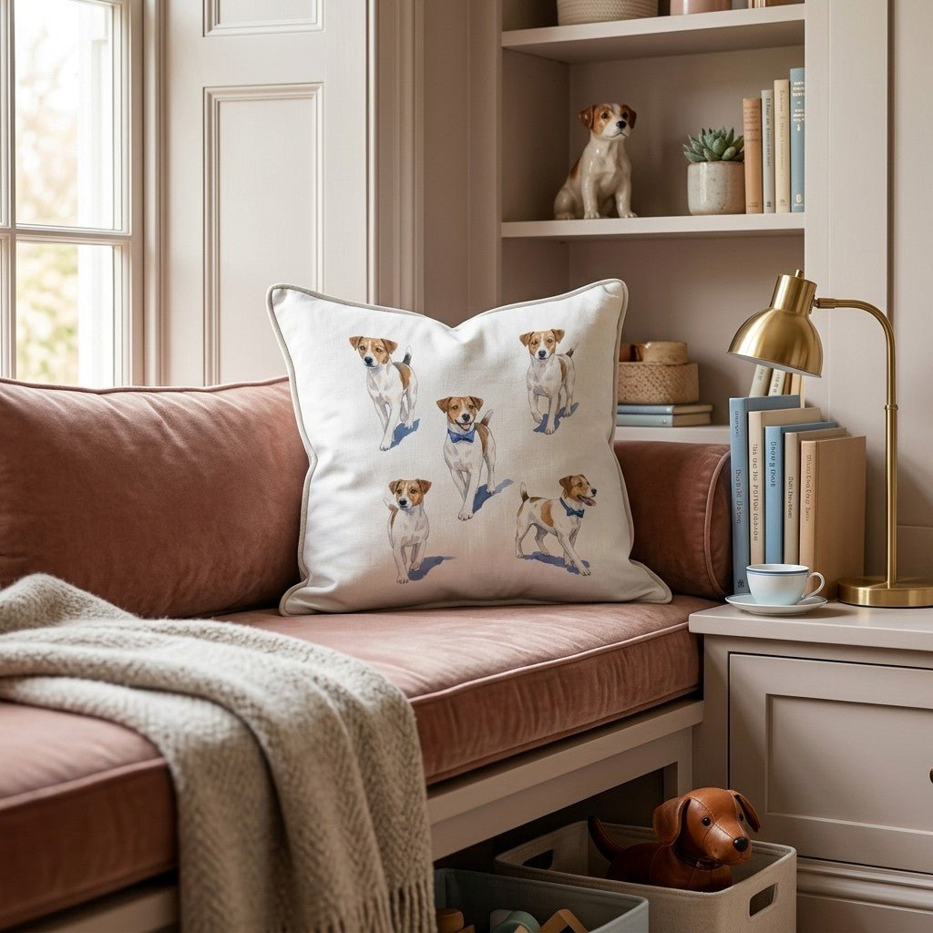 Running Jack Russell Throw Pillow - Hillcroft Home
