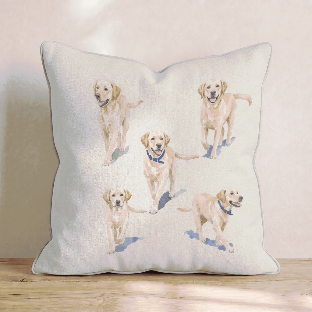 Running Labrador Retrievers Throw Pillow - Hillcroft Home
