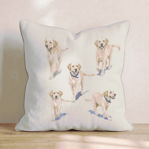 Running Labrador Retrievers Throw Pillow - Hillcroft Home