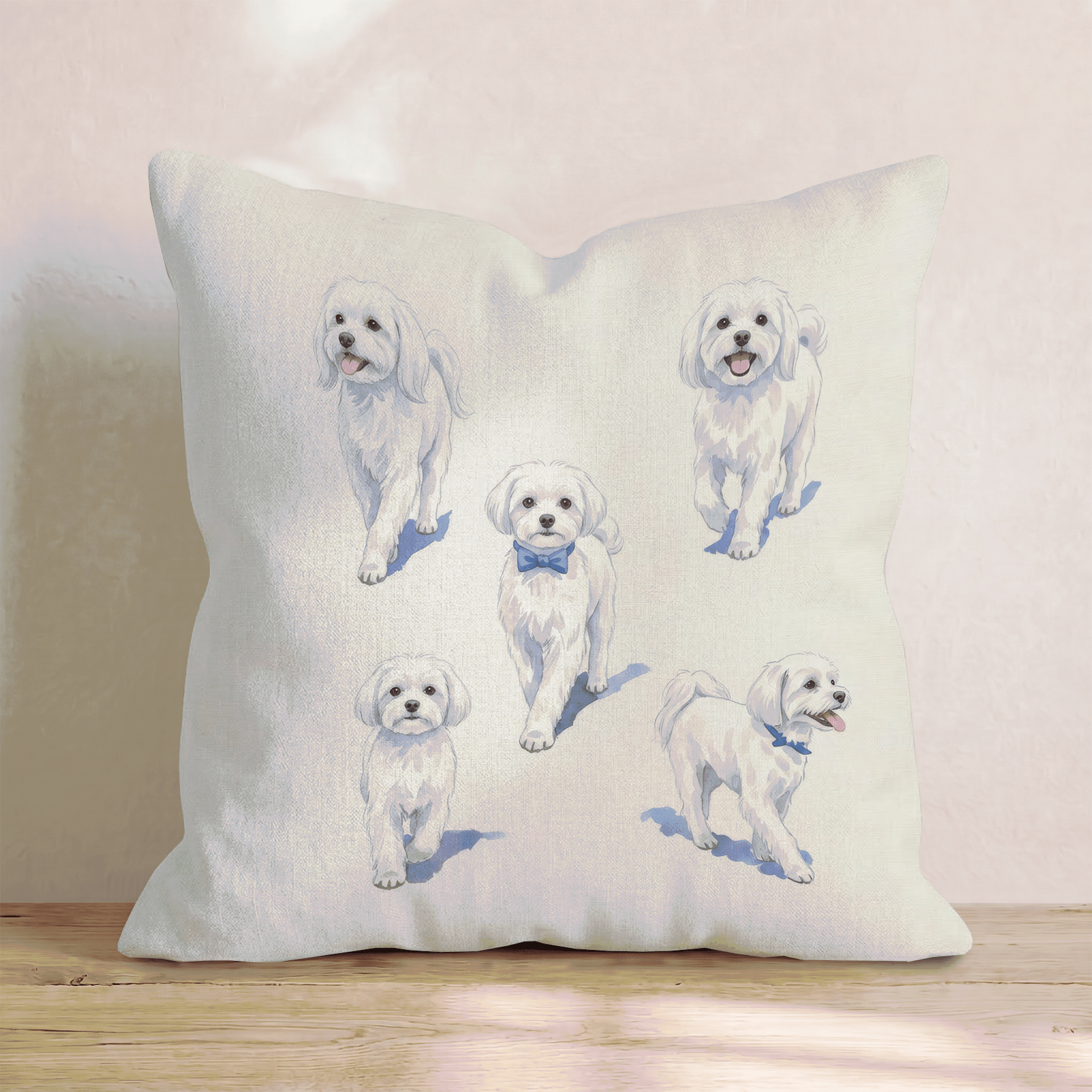 Running Maltese Throw Pillow - Hillcroft Home