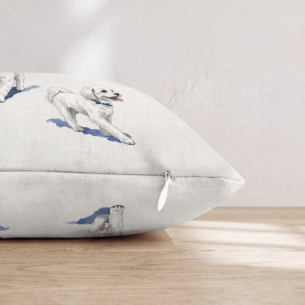 Running Maltese Throw Pillow - Hillcroft Home