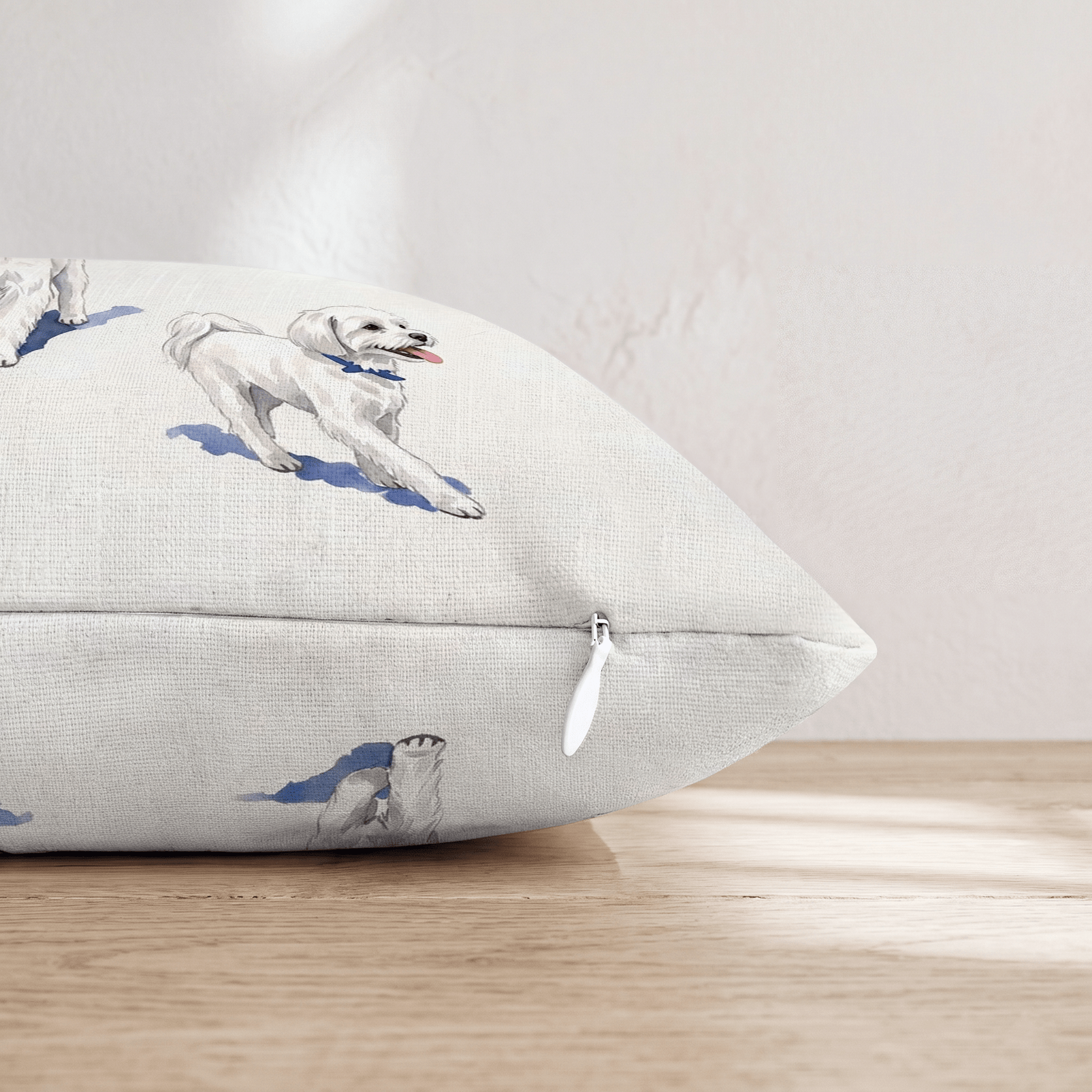 Running Maltese Throw Pillow - Hillcroft Home