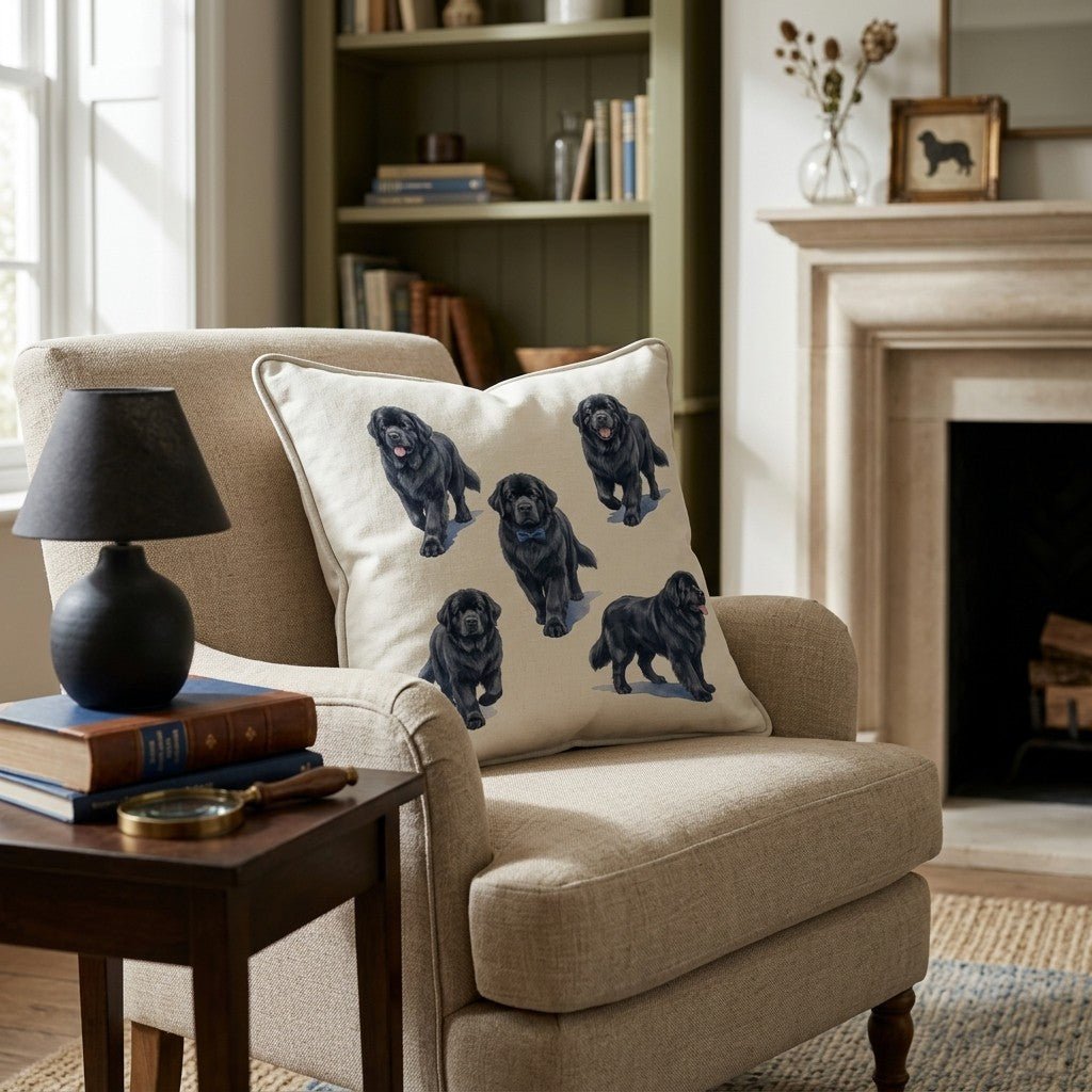 Running Newfoundlands Throw Pillow - Hillcroft Home