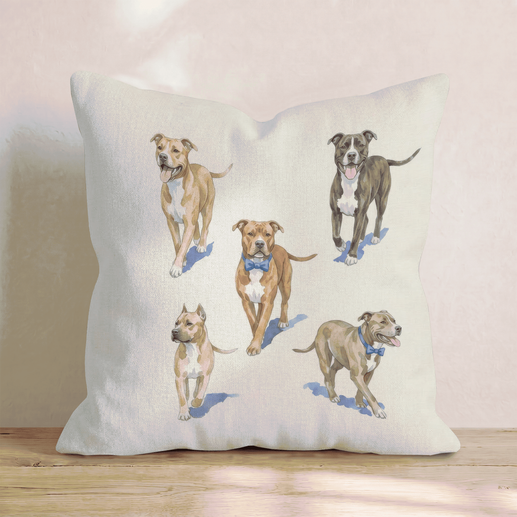Running Pit Bull Throw Pillow - Hillcroft Home