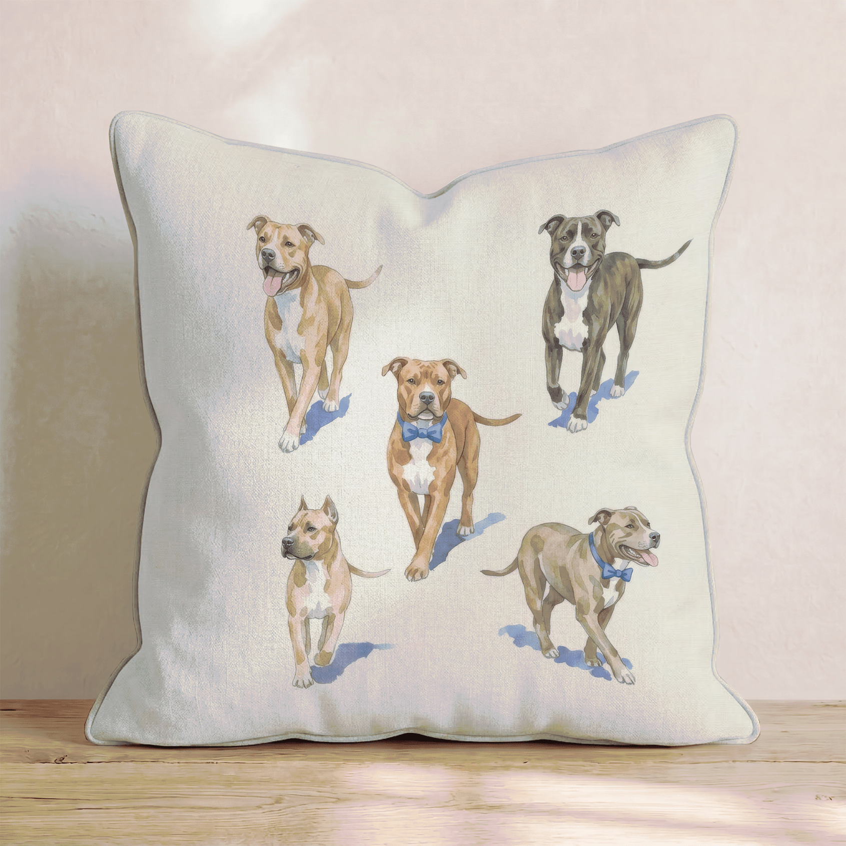 Running Pit Bull Throw Pillow - Hillcroft Home