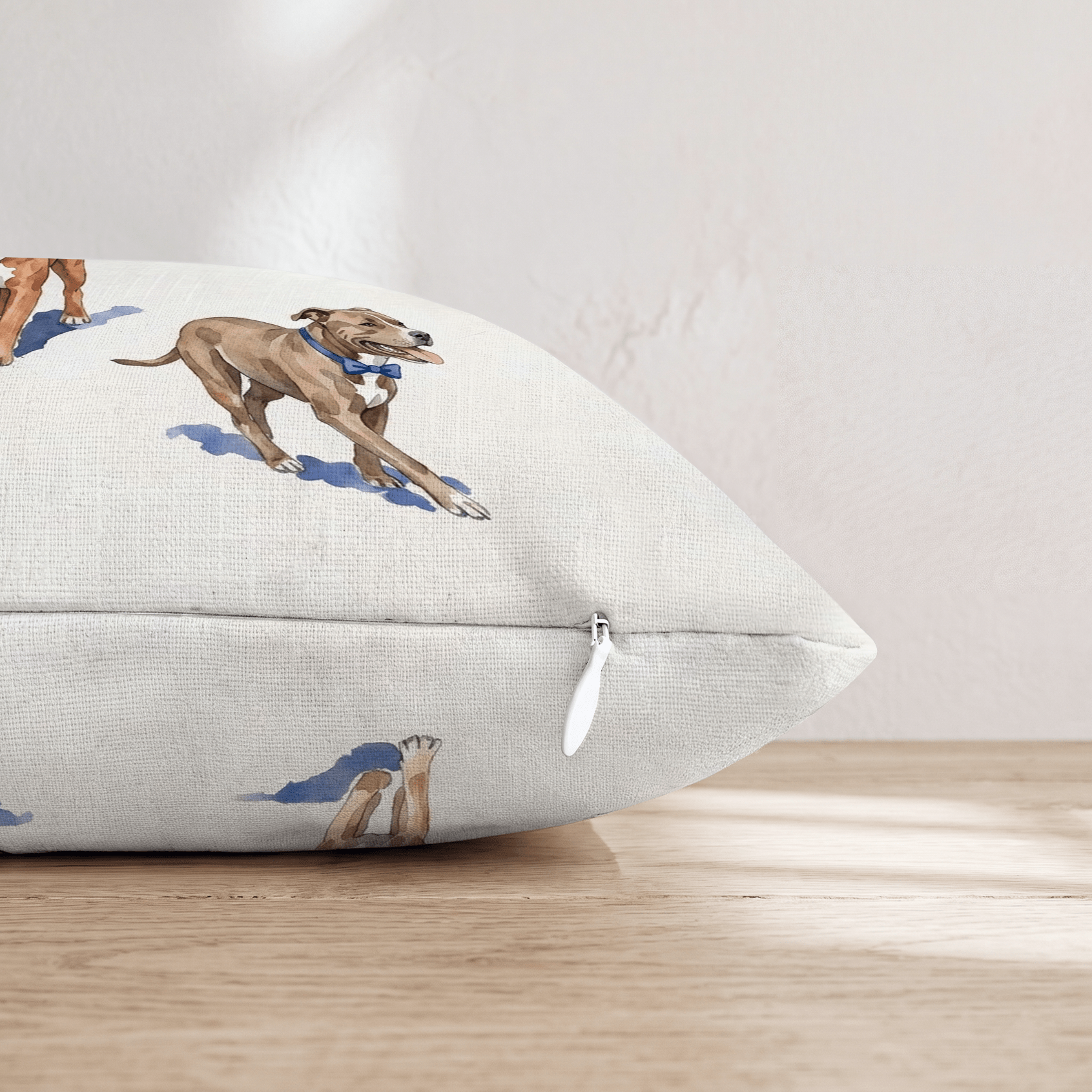 Running Pit Bull Throw Pillow - Hillcroft Home