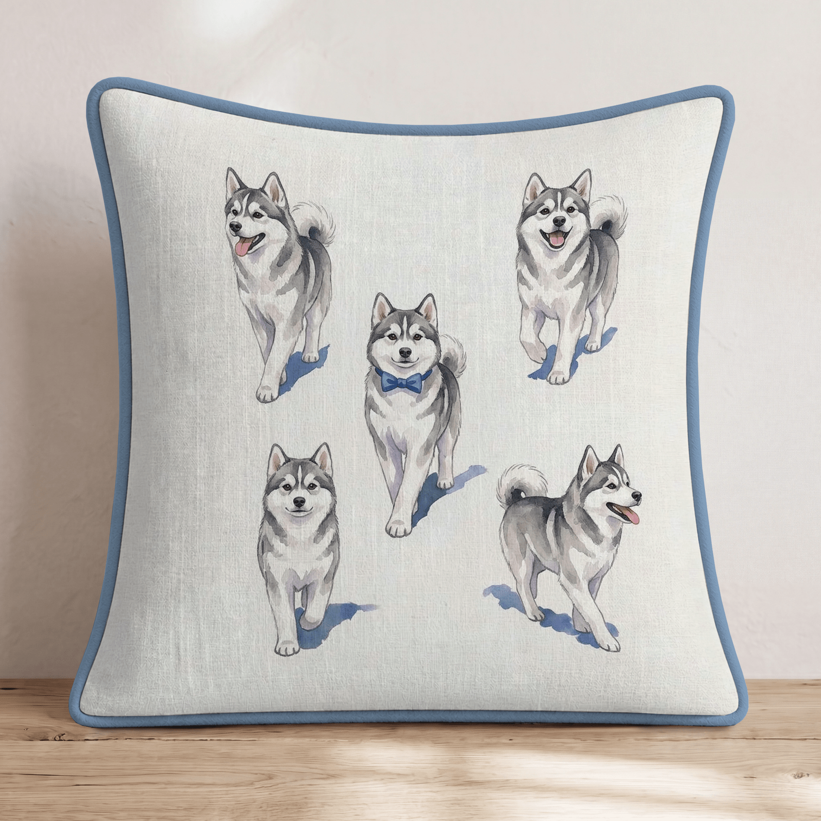Running Pomskies Throw Pillow - Hillcroft Home