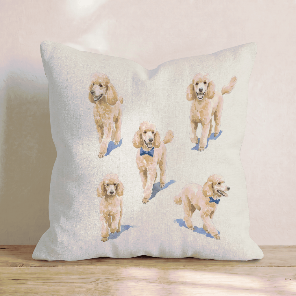 Running Poodles Throw Pillow - Hillcroft Home