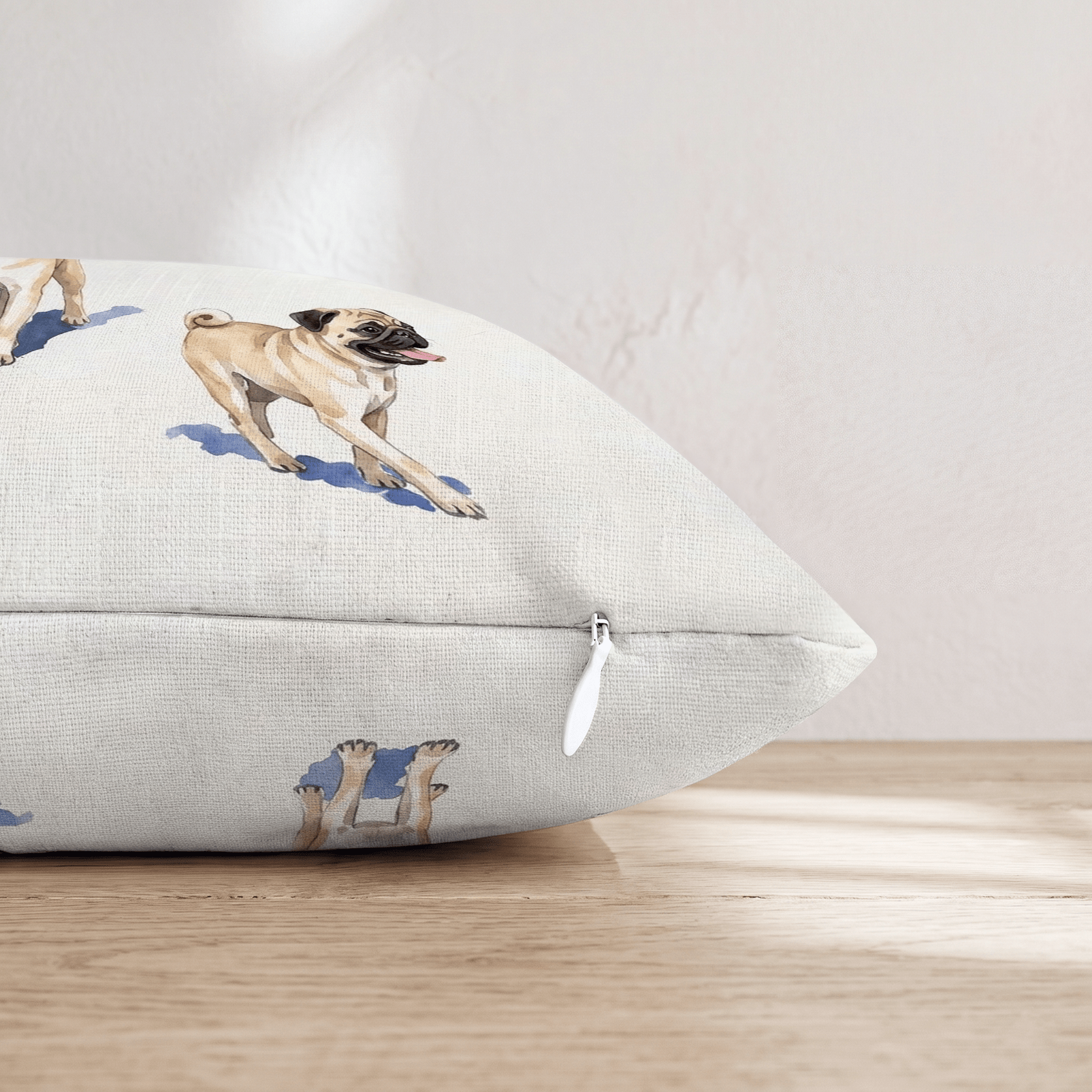 Running Pug Throw Pillow - Hillcroft Home