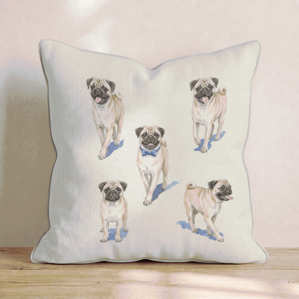 Running Pug Throw Pillow - Hillcroft Home