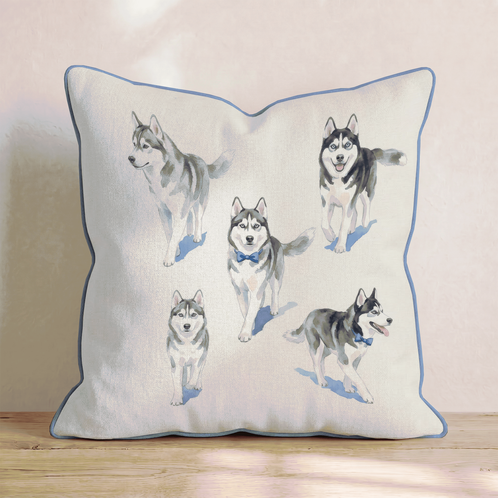 Running Siberian Husky Throw Pillow - Hillcroft Home