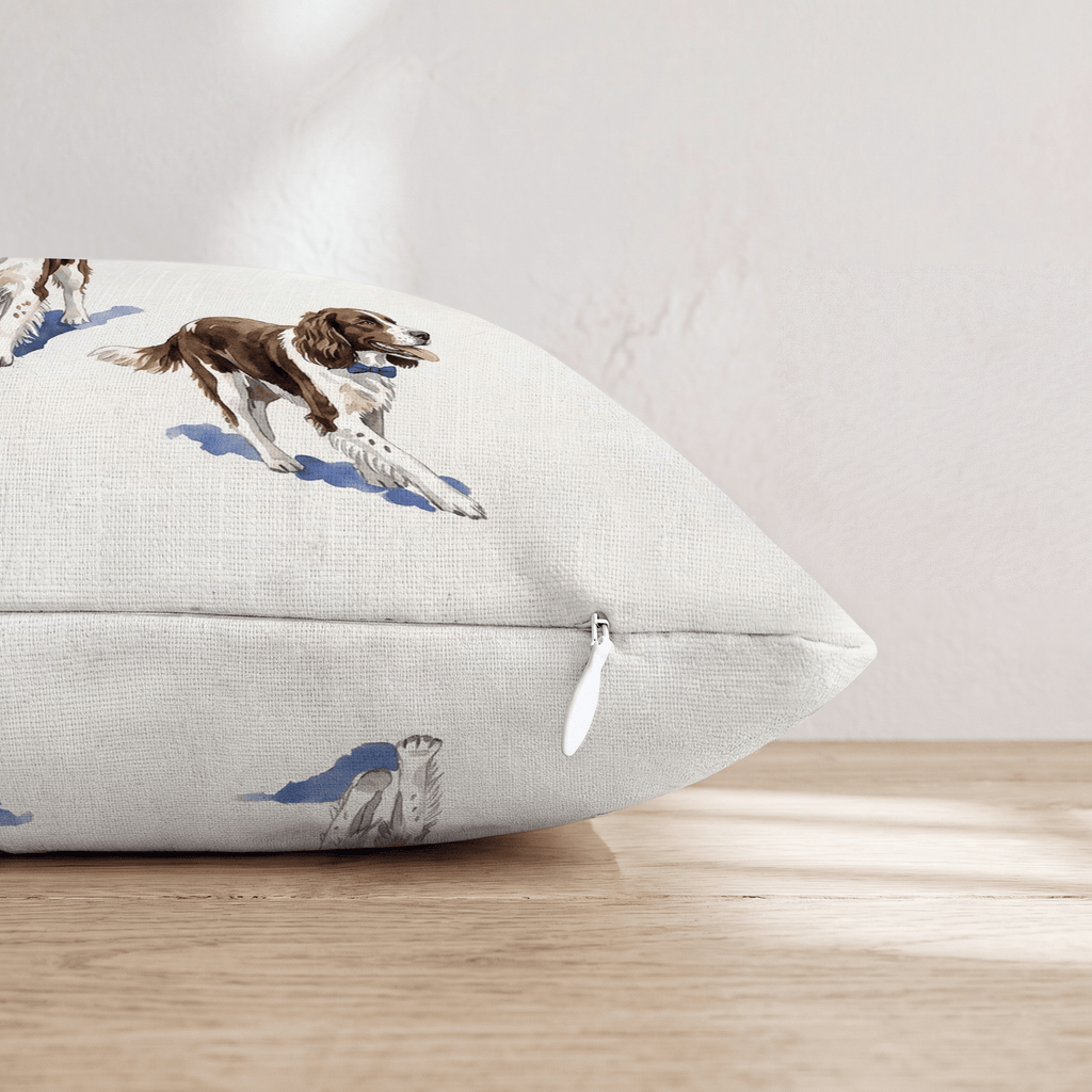 Running Springer Spaniel Throw Pillow - Hillcroft Home