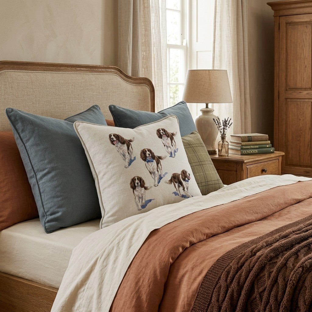 Running Springer Spaniel Throw Pillow - Hillcroft Home