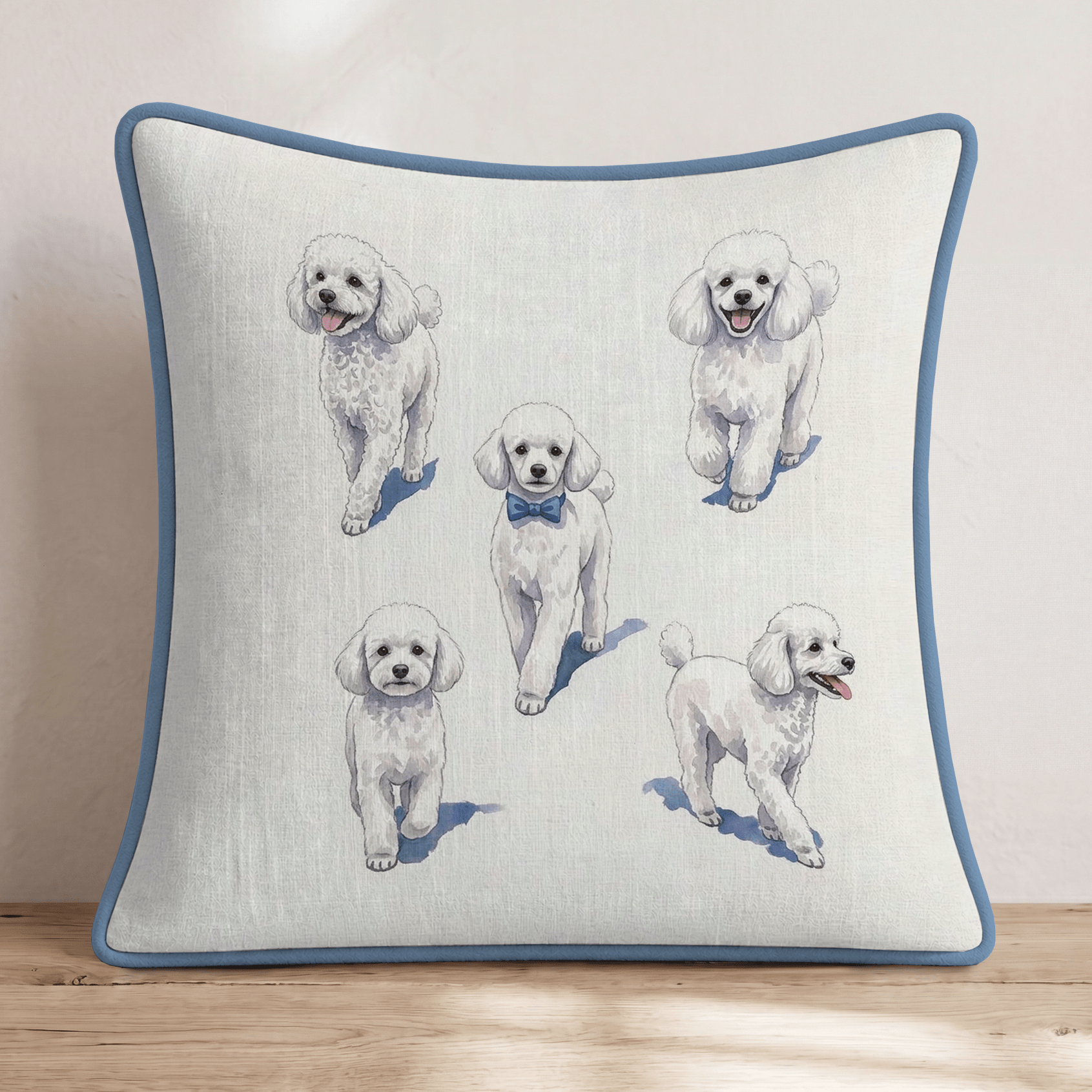 Running Toy Poodles Throw Pillow - Hillcroft Home
