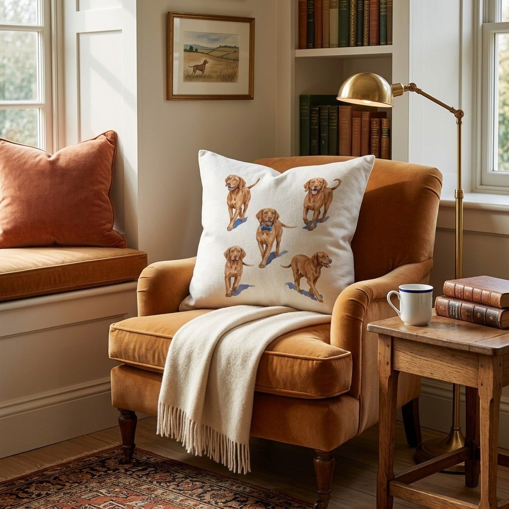 Running Vizsla Throw Pillow - Hillcroft Home