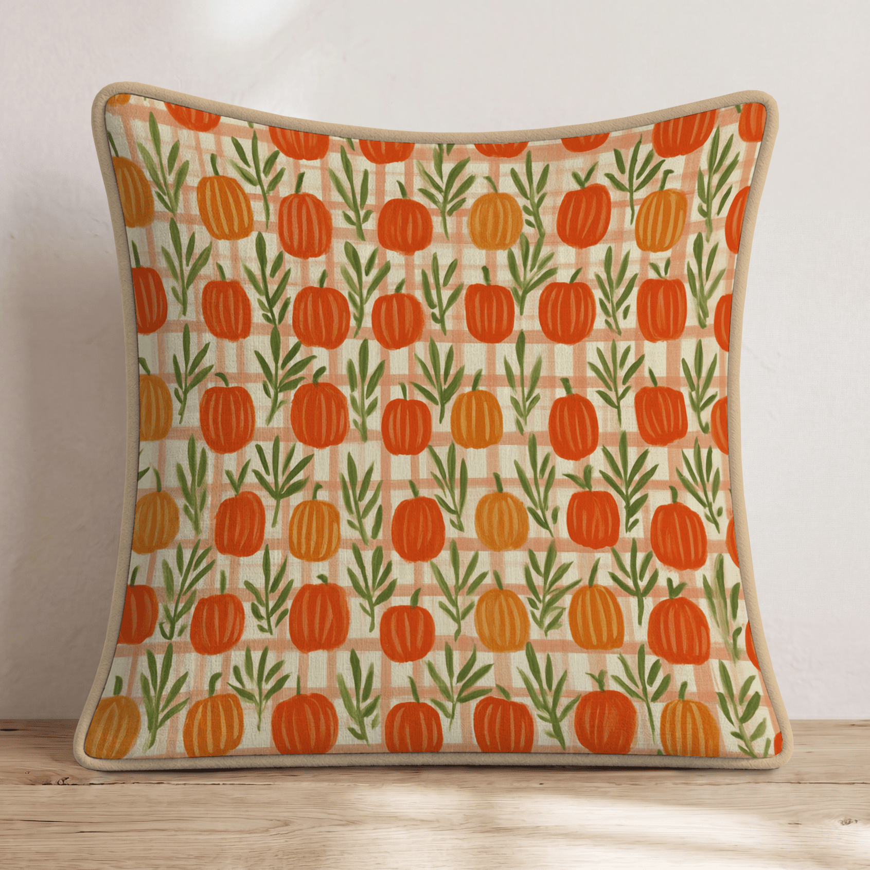 Russet Gingham Throw Pillow - Hillcroft Home