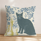 Russian Blue Checkmate Throw Pillow - Hillcroft Home