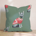 Russian Blue Snowlake Sweater Throw Pillow - Hillcroft Home
