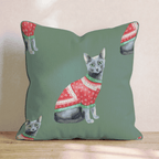Russian Blue Snowlake Sweater Throw Pillow - Hillcroft Home