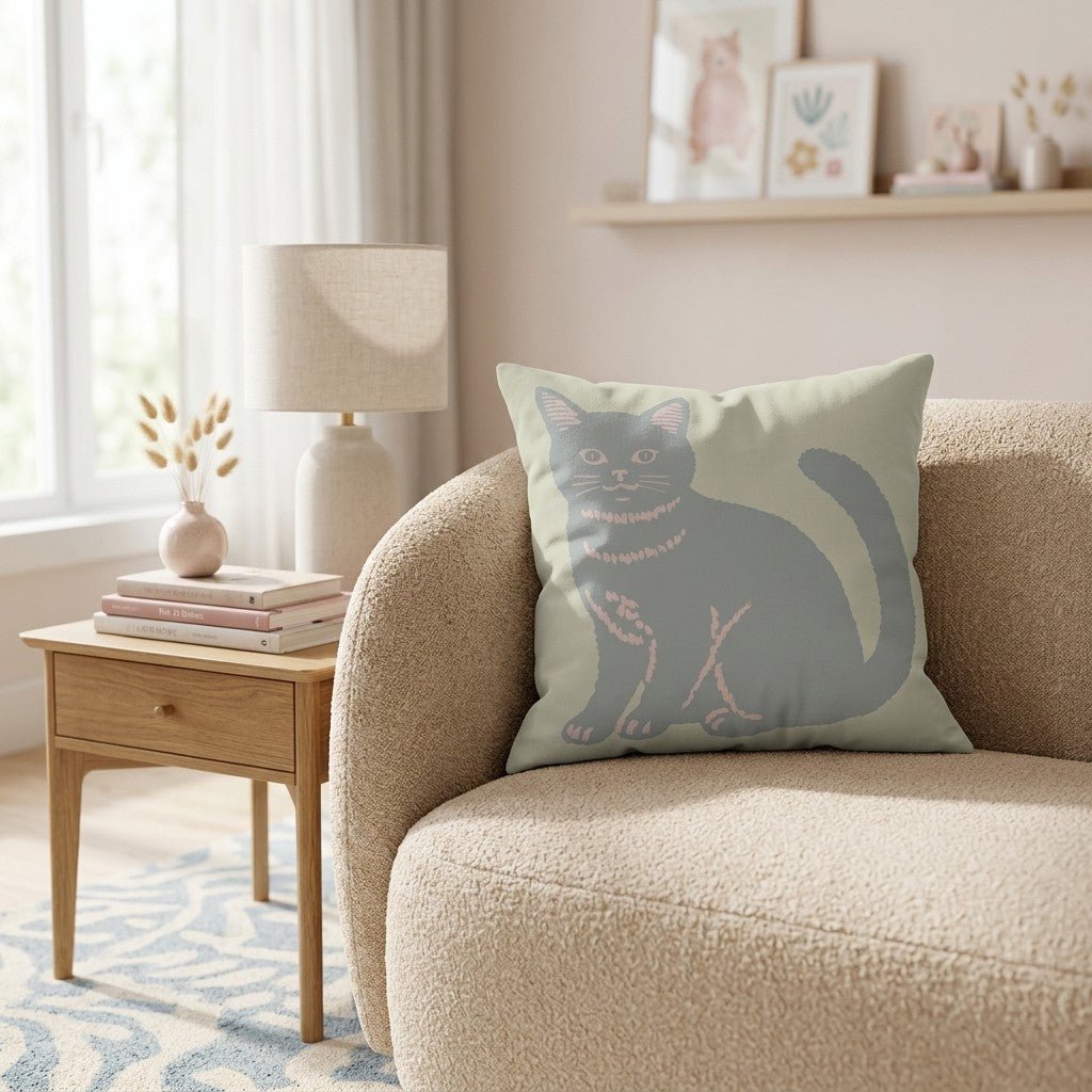 Russian Blue Throw Pillow - Hillcroft Home