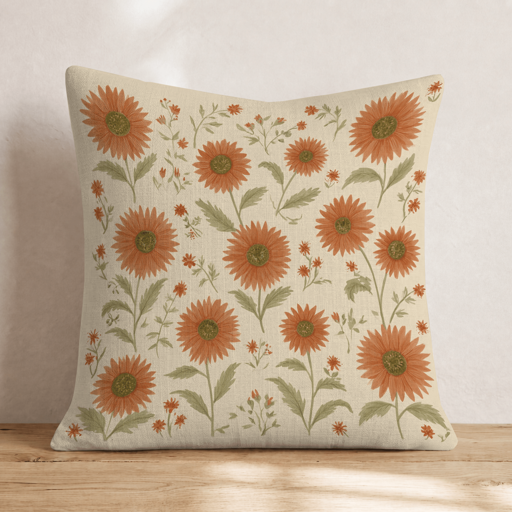 Rust Petal Garden Throw Pillow - Hillcroft Home