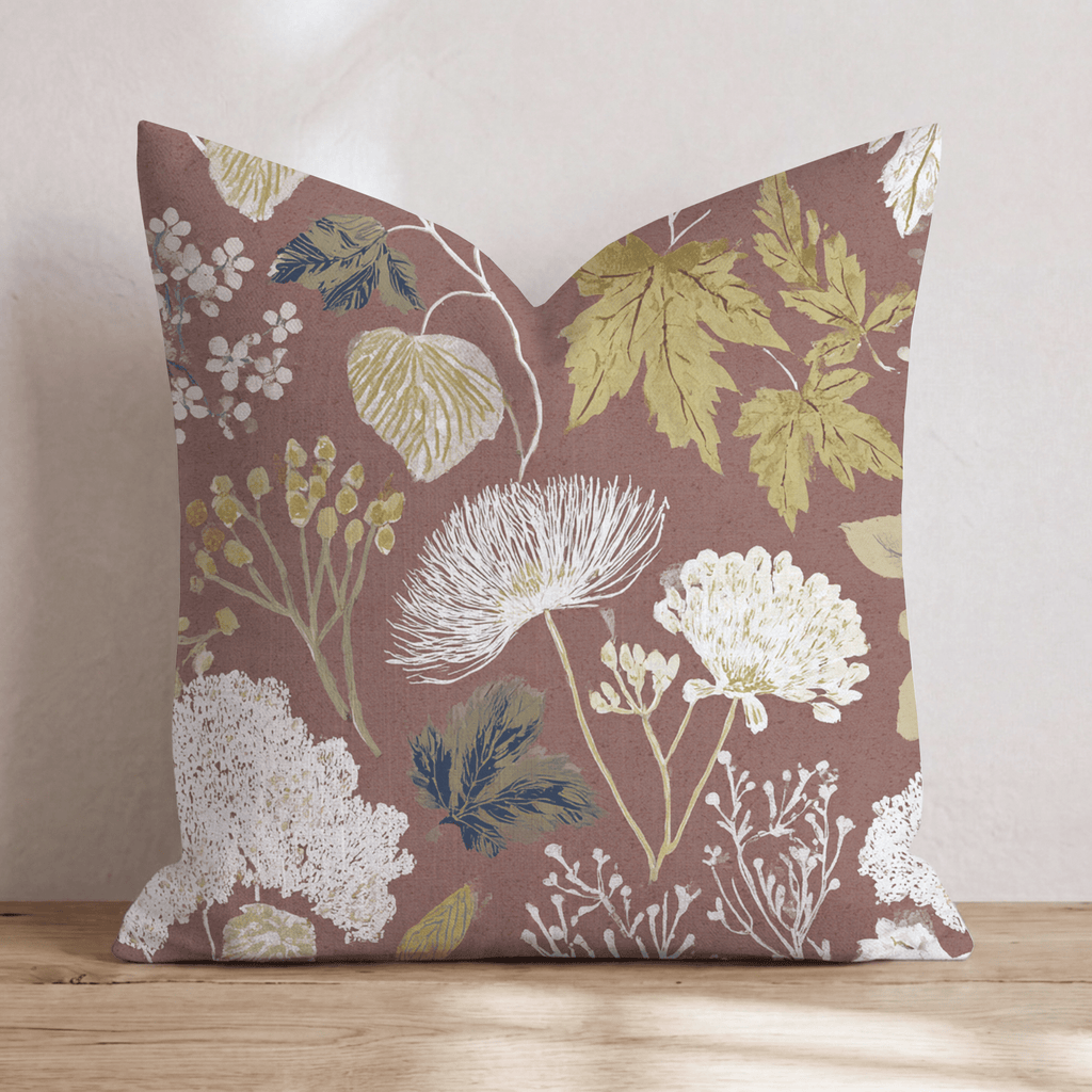 Rusted Rose Throw Pillow - Hillcroft Home