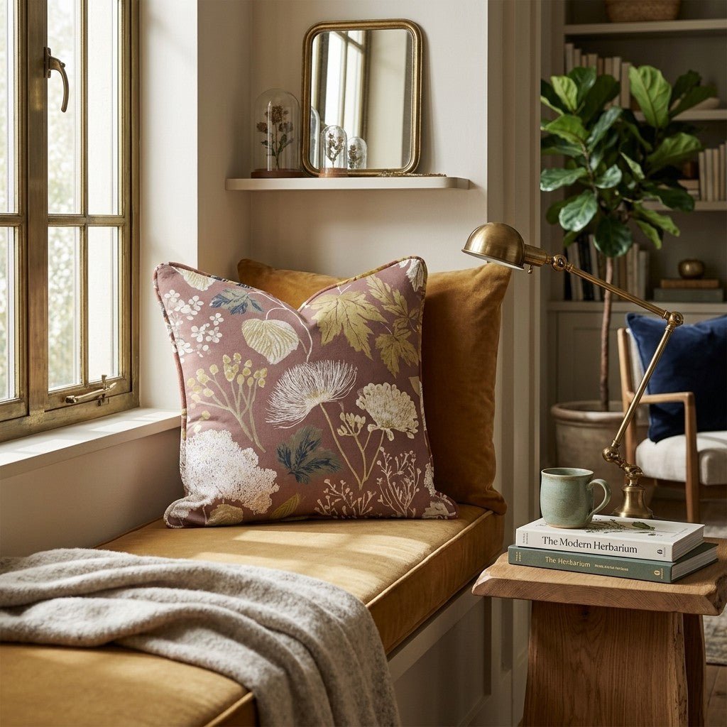 Rusted Rose Throw Pillow - Hillcroft Home